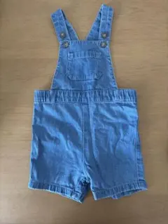 プチバトー ライトデニムショートサロペット 74サイズ