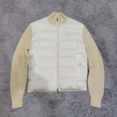 モンクレール Cardigan Tricot ハイブリッドダウン L アイボリー