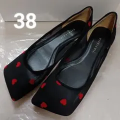 PIPPICHIC LINDA HEART ハート柄フラットシューズ38