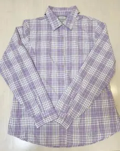 L.L.Bean 紫系チェック柄シャツ M