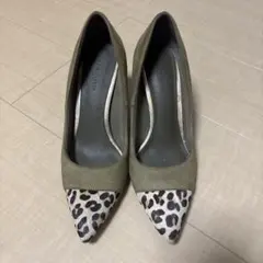 RANDA スエードパンプス ヒョウ柄 ハイヒール