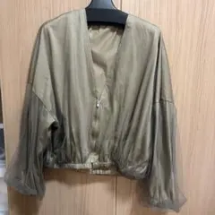 トゥモローランド　チュール袖 ブルゾン カーキ　薄手　36サイズ(M〜L)のサムネイル