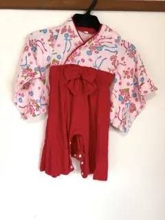 花柄袴ロンパース　80サイズ