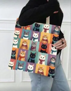 新品未使用★猫イラスト トートバッグ★