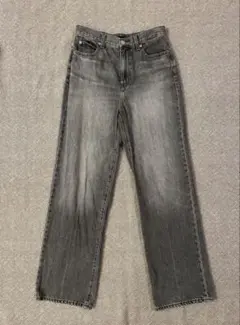 UNIQLO ワイドストレートデニム ハイライズ ブラック 24インチ