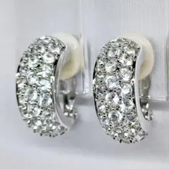 【極美品】Swarovski ラインストーン パヴェ フープ イヤリング