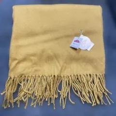 新品未使用。無地ストール(レディース、黄色)