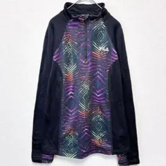 ★FILA SPORT【L】フィラハーフジップ 裏起毛 フリース トレーナー 黒