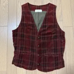 【w closet】ダブルクローゼット ベスト チェック柄 フリーサイズ