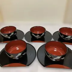 桂由美　お盆•丼椀　5客セット