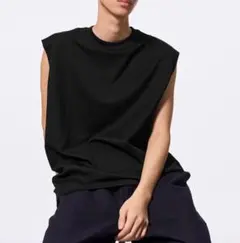 GU ジーユー ドライポンチオーバーサイズスリーブレスT