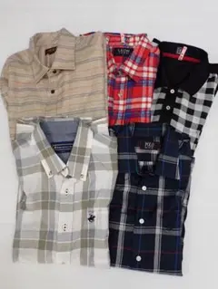 メンズ 半袖 長袖シャツ 5枚セットLサイズ ビバリーヒルズポロクラブH17-B