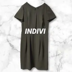 T149＊美品・未使用⭐️タグ付き インディヴィ タック入り ワンピース 36