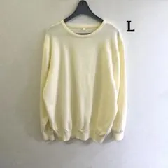 クリーム色 Lサイズ アイボリー 長袖ニットセーター