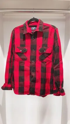 赤 黒 チェックシャツ