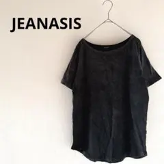 JEANASIS ジーナシス 半袖Tシャツ ブラック ケミカルウォッシュ 綿