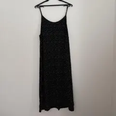 キャミワンピース ブラック・ホワイトドット LL