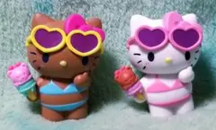 Sanrio♡キティ【フィギュア】みんなでプール◆ハローキティ&日焼けセット