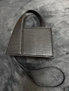 ZARAザラ黒 クロコダイル風 ショルダーバッグ
