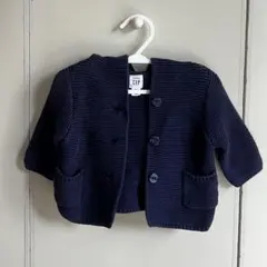 babyGap ベビーギャップ　くまさんカーディガン　フード ネイビー　紺　60