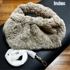 値下げ▼未使用品☆INDEX☆ フェイクファーショルダーバッグ【2 Way】