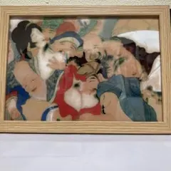七福神春画　勝川春章作　縁起絵 　【春の出来事】原盤中実印刷 　B5盤フレーム込のサムネイル