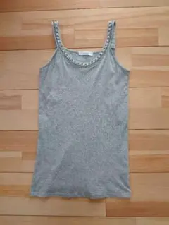JEANASiS ビジュー付きグレー タンクトップ　 F　フリーサイズ