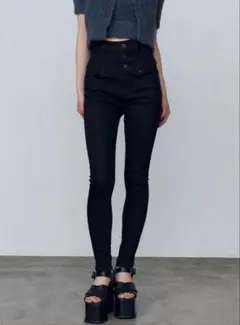 EMODA ELDER FIX ブラックスキニーデニム ハイウエスト