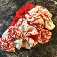 最終価格 髪飾り ヘッドドレス 3点セット 着物リメイク 七五三 成人式 鶴柄