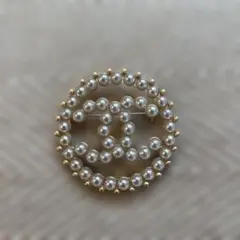 ゴールドカラー ヴィンテージブローチ シンプル型 パール