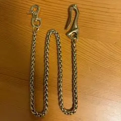 真鍮製　ウォレットチェーン フック　約54.5cm 編み込　幅6mm　アメカジのサムネイル