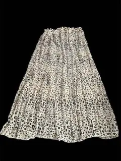 ヒョウ柄 フレアスカート ゴムウエスト