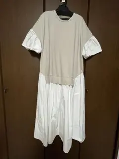 スコットクラブ　ラディアート 布帛ドッキング半袖カットソーワンピース