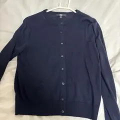UNIQLO ユニクロ メリノクルーネックカーディガン ネイビー Mサイズ