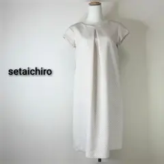 【タグ付き】セタイチロウ seta ichiro 切替ワンピース ベージュ×白のサムネイル