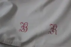 フランスアンティークイニシャルシーツ/モノグラムカバー/MONOGRAM“BR”