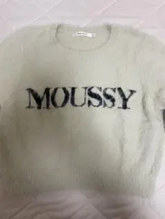 MOUSSY ロゴ入り シャギーニット