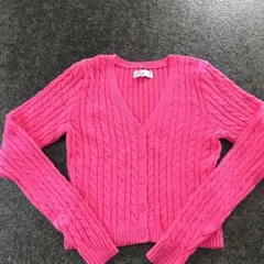 Hollister ピンク Vネックカーディガン M