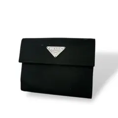 【大人気】PRADA　プラダ　二つ折り財布　ナイロン　三角プレート　良品　希少
