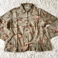 cotton house aya 日本製コーデュロイバラ花柄シャツのサムネイル