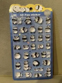 【匿名配送】パンダ　3D ボンボン　ドロップシール