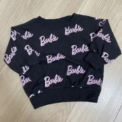 バースデイ バービー Barbie ロゴ総柄 裏毛トレーナー 90