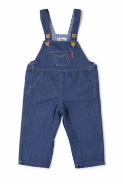 【美品】ミキハウス オーバーオール 90 ソフト デニム くま