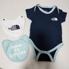 THE NORTH FACE ネイビー　ロンパース　スタイセット　ベビー服　70