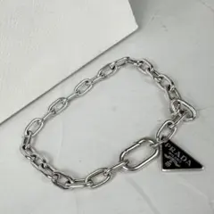 美品 プラダ チェーン ブレスレット シルバー 3角プレートのサムネイル