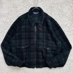 美品　ポロラルフローレン　80s ブラックウォッチフリースジャケット　L