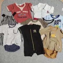 ロンパース9点セットChampion 黒 ジッパー、コンビミニほか