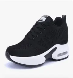 メッシュ ブラック スニーカー 厚底