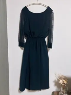 apartbylowrysネイビーシースルードットドレス