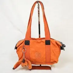 Kipling　キプリング ミニトートバッグ　オレンジ　ネーム入モンキーチャーム